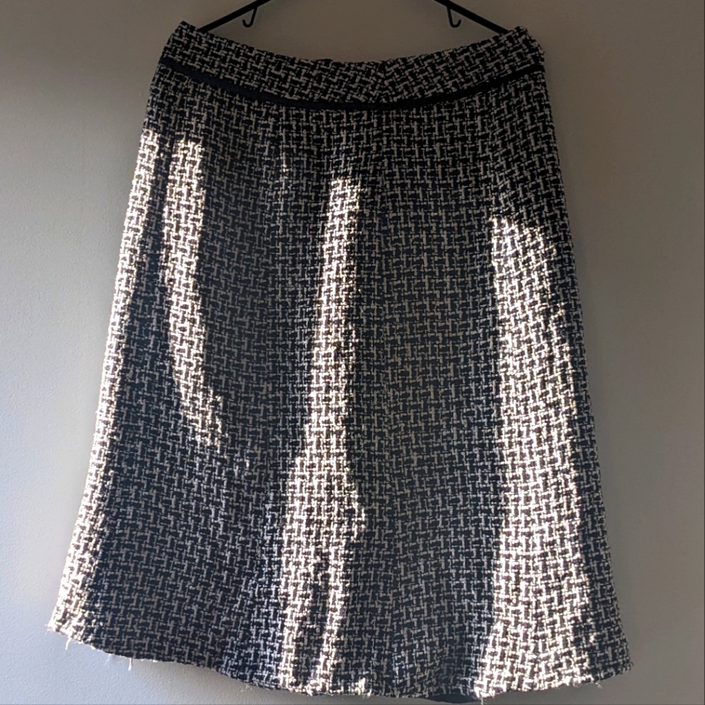 Black and white Pendleton midi skirt
